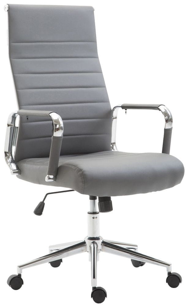 BHM Germany Kancelárska stolička Kolumbus, syntetická koža, šedá